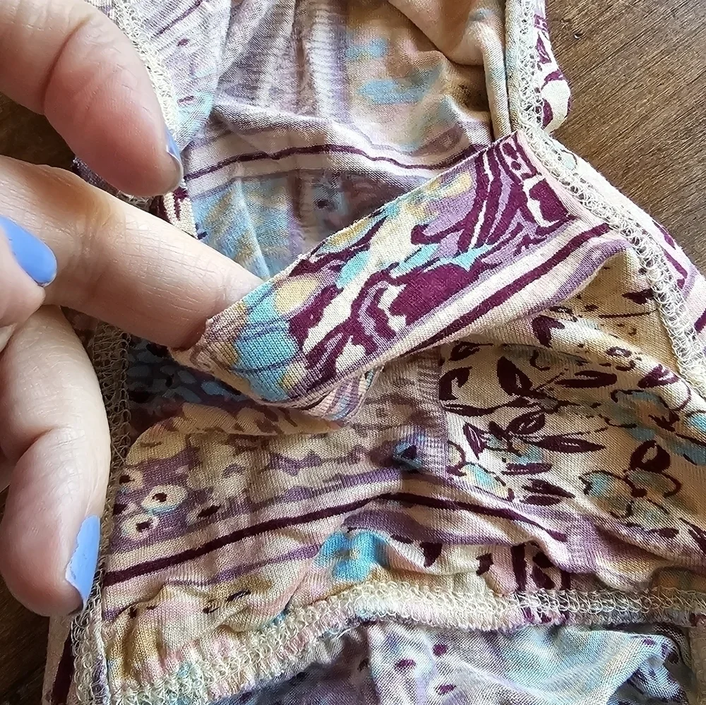 Free People Printed Heather Halter Top In Lilac Combo Size M